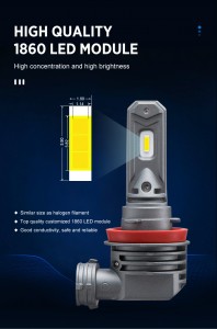 Eklight Halogen bulb design H11 H4 H13 9007 9012 H7 Led headlight bulb 6000k
