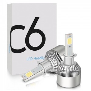 Manufacturing Companies for Car Light Bulbs - Real 3800LM C6 LED Headlights Kit H3 Cob Xenon White Super Bright – EKLIGHT